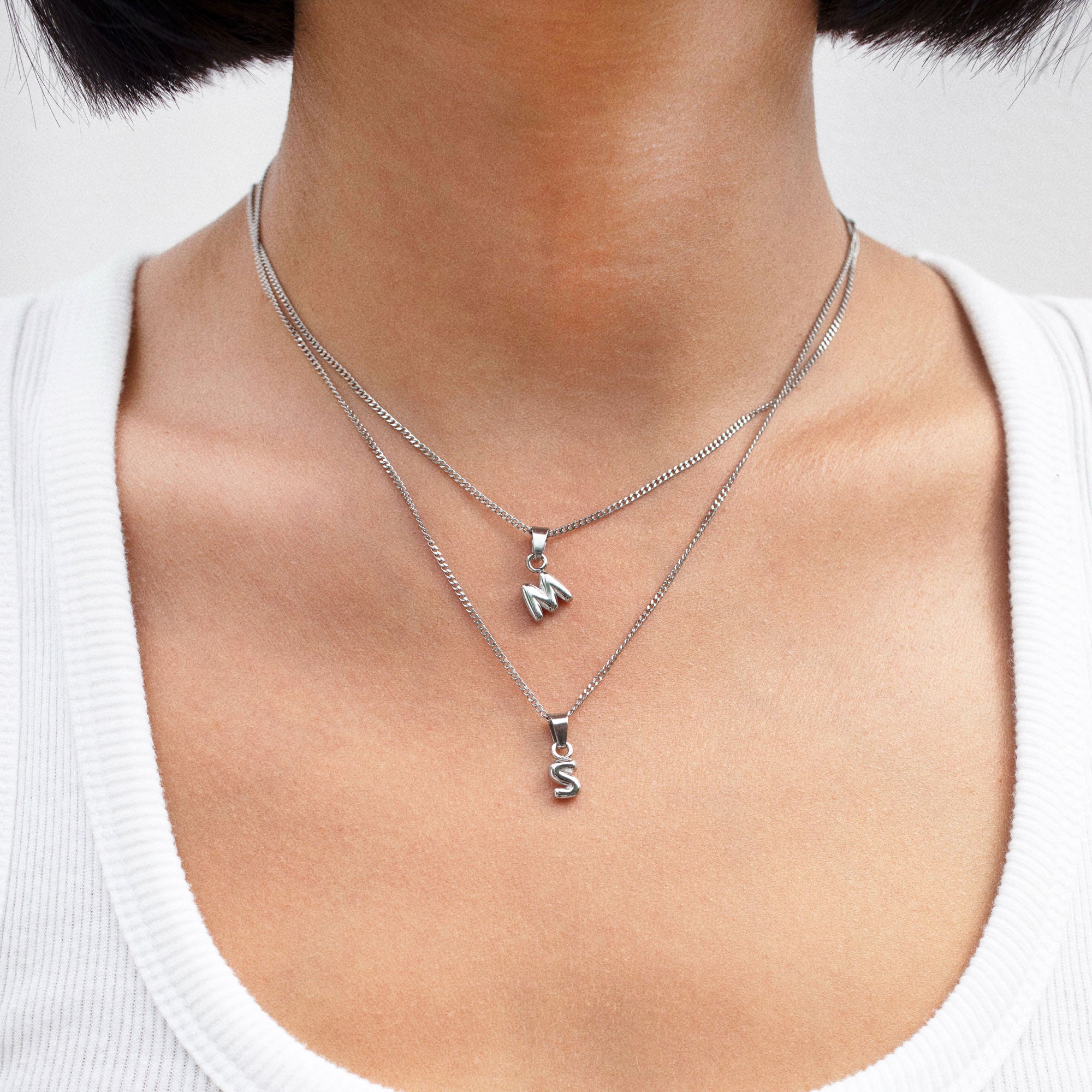 Bubble Initial Necklace