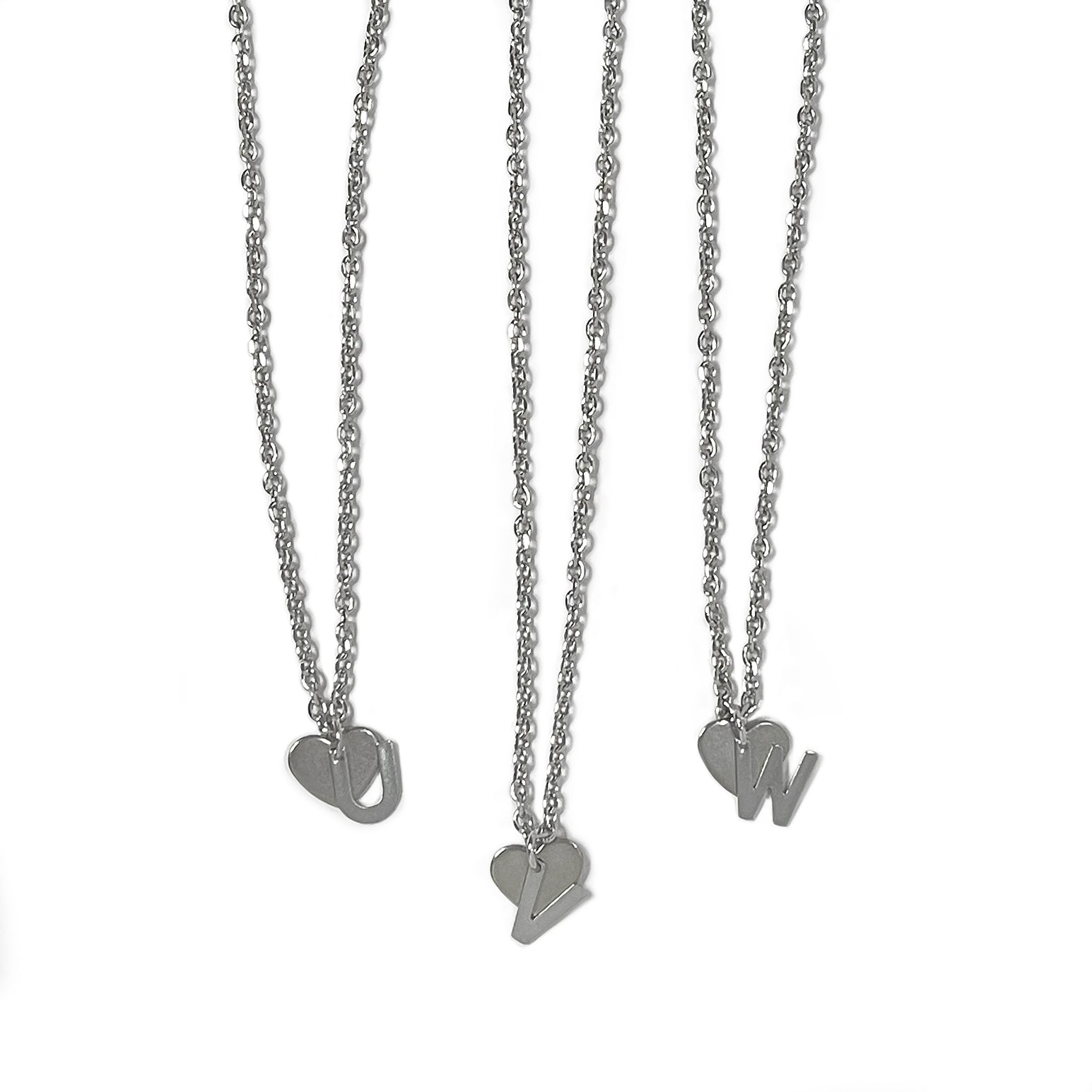 Initial Heart Charm Necklace